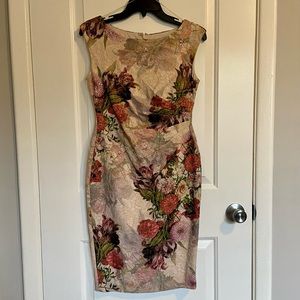 Adrianna Papell (2P) Floral Jacquard Blush Dress